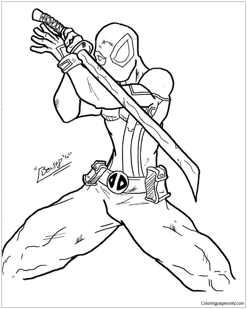 Deadpool Coloring Pages for Kids and Adults