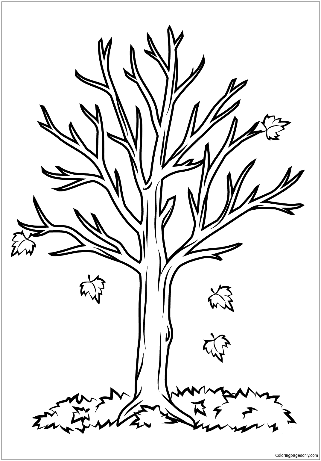 Tree Without Leaves Coloring Page