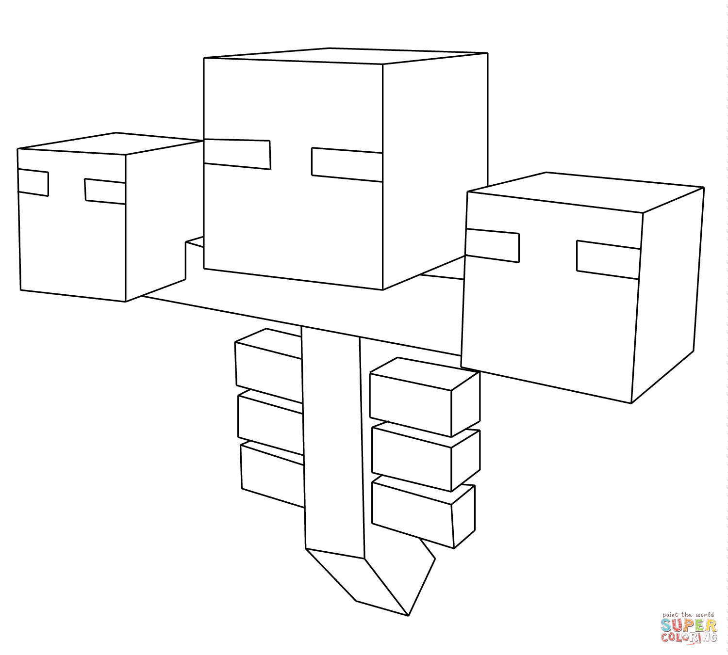 Minecraft Wither from Minecraft Coloring Page Free Coloring Pages Online