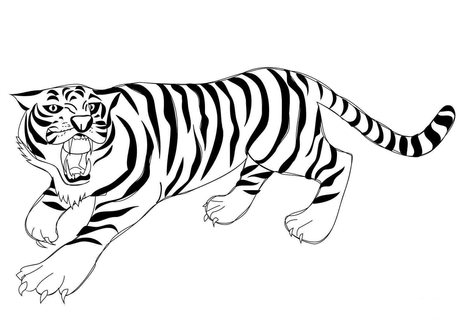 The tiger looks so ferocious Coloring Page Free Printable Coloring Pages
