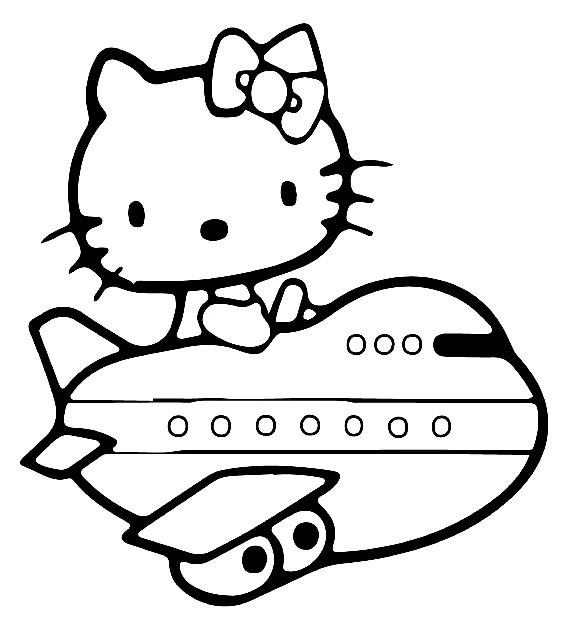 Hello Kitty Airplane Coloring Page Free Printable Coloring Pages