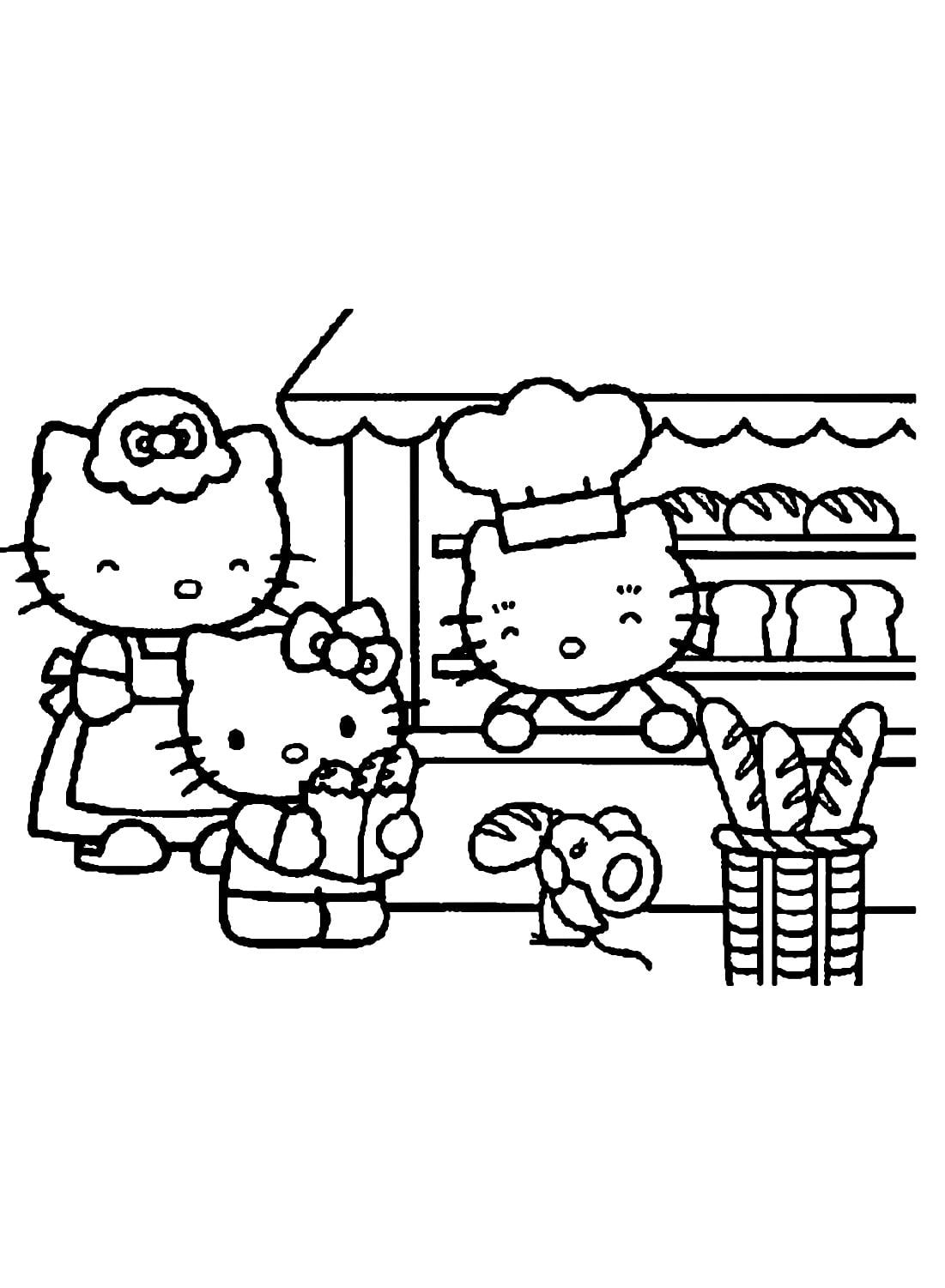 Kitty As Chef Coloring Page Free Printable Coloring Pages