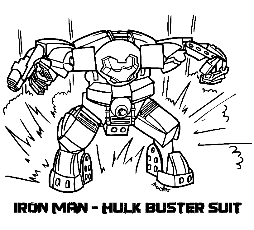 Dibujo De Lego Iron Man Hulkbuster Para Colorear Dibujos Para