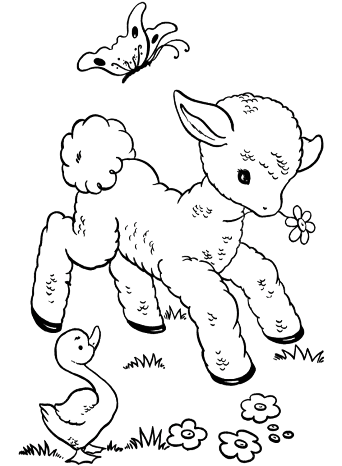 Baby Animals In Spring Coloring Page Free Printable Coloring Pages