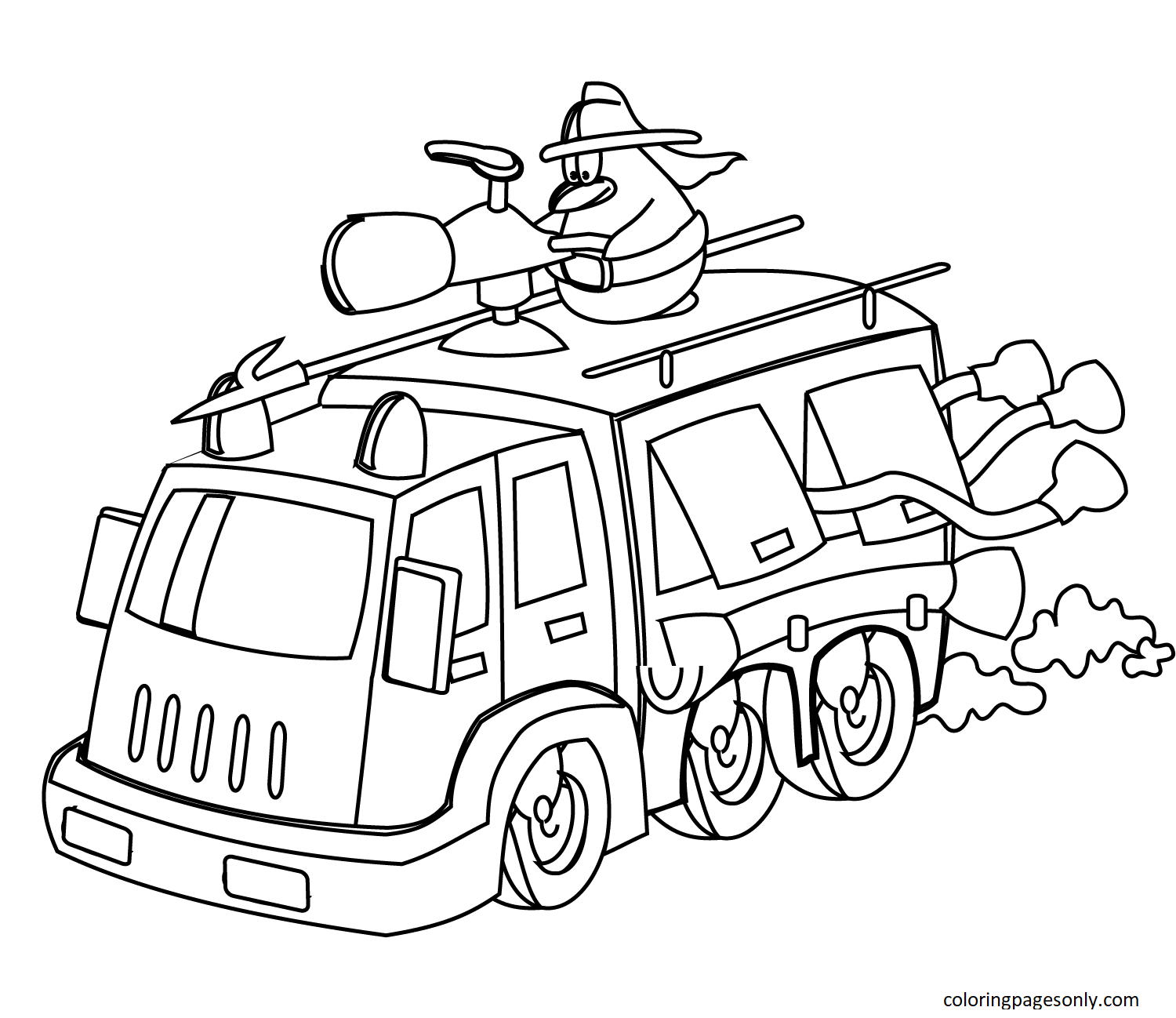 Firefighters and Fire Truck Coloring Pages Fire Truck Coloring Pages