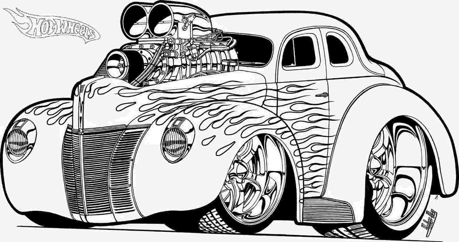 Hot Wheels Volkswagen Beetle with huge motor in front Coloring Page