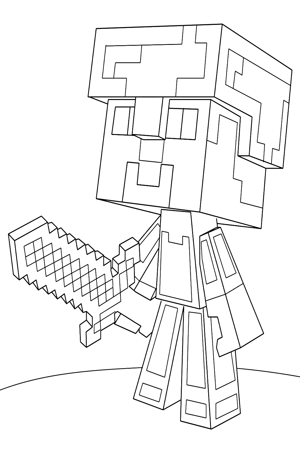 Minecraft Colouring Pages Steve And Maggie