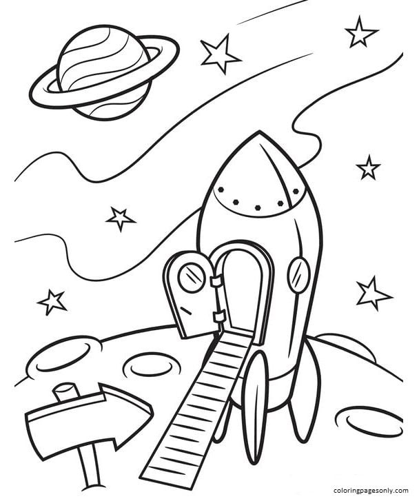 Space Rocket 3 Coloring Pages - Free Printable Coloring Pages