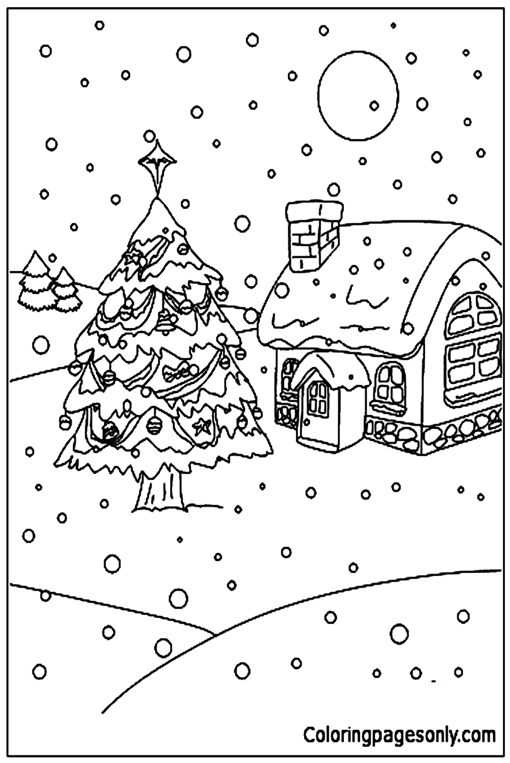 Traditional Christmas Tree Coloring Page Free Printable Coloring Pages