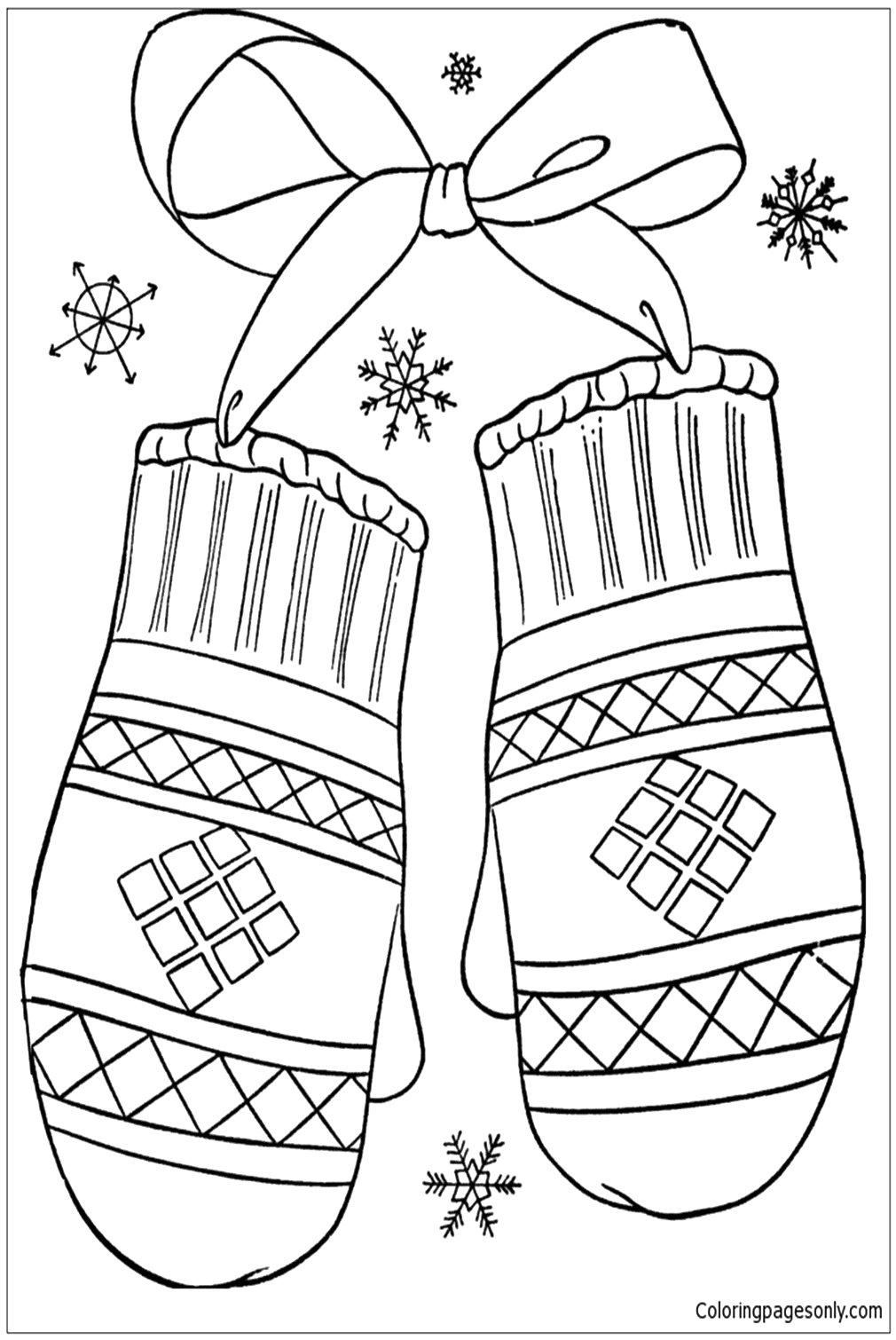 Winter Gloves Coloring Page Free Printable Coloring Pages