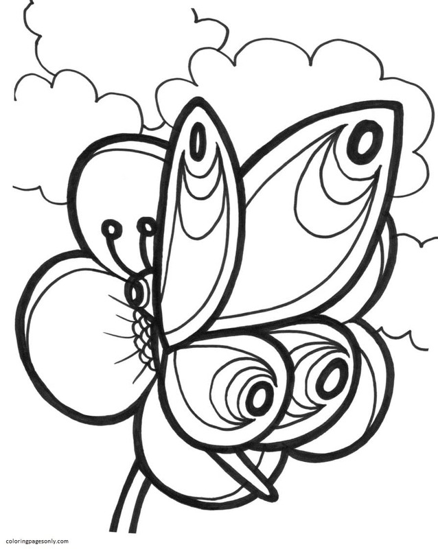 Girly Butterfly Coloring Pages Coloring Pages