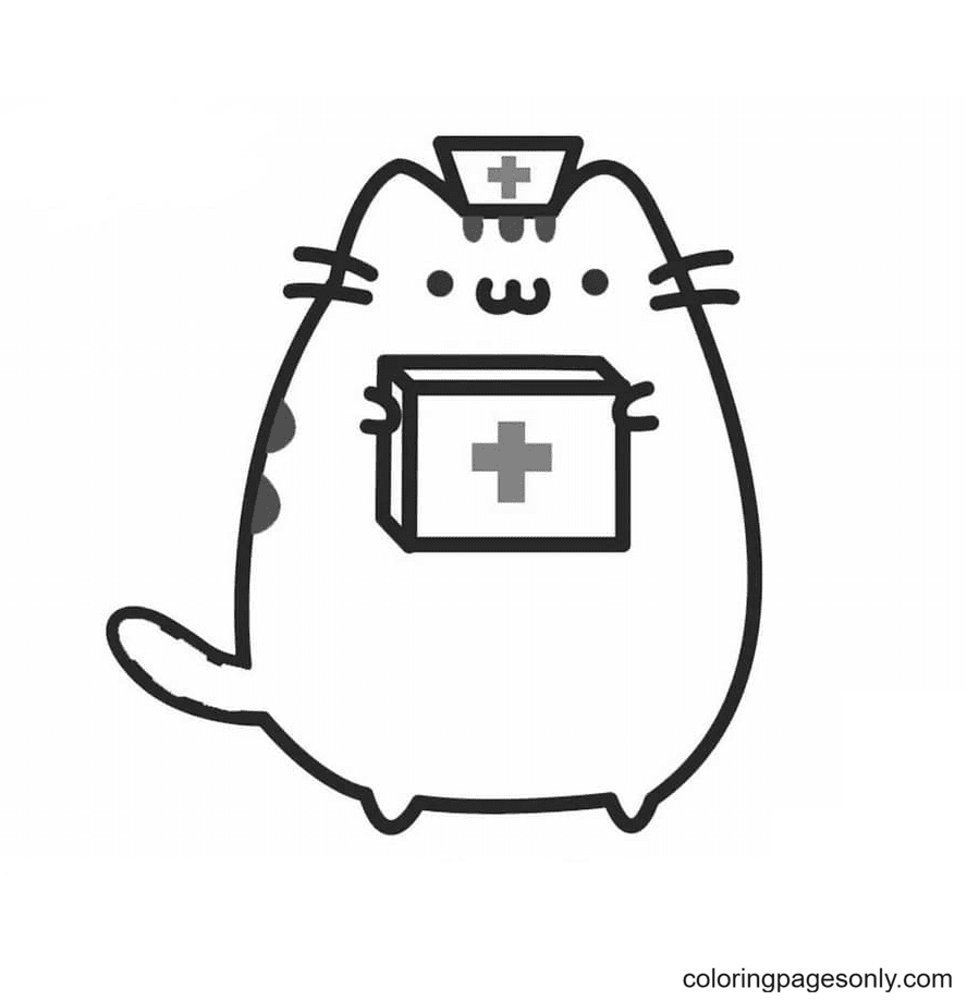 Pusheen Dinosaur Coloring Pages