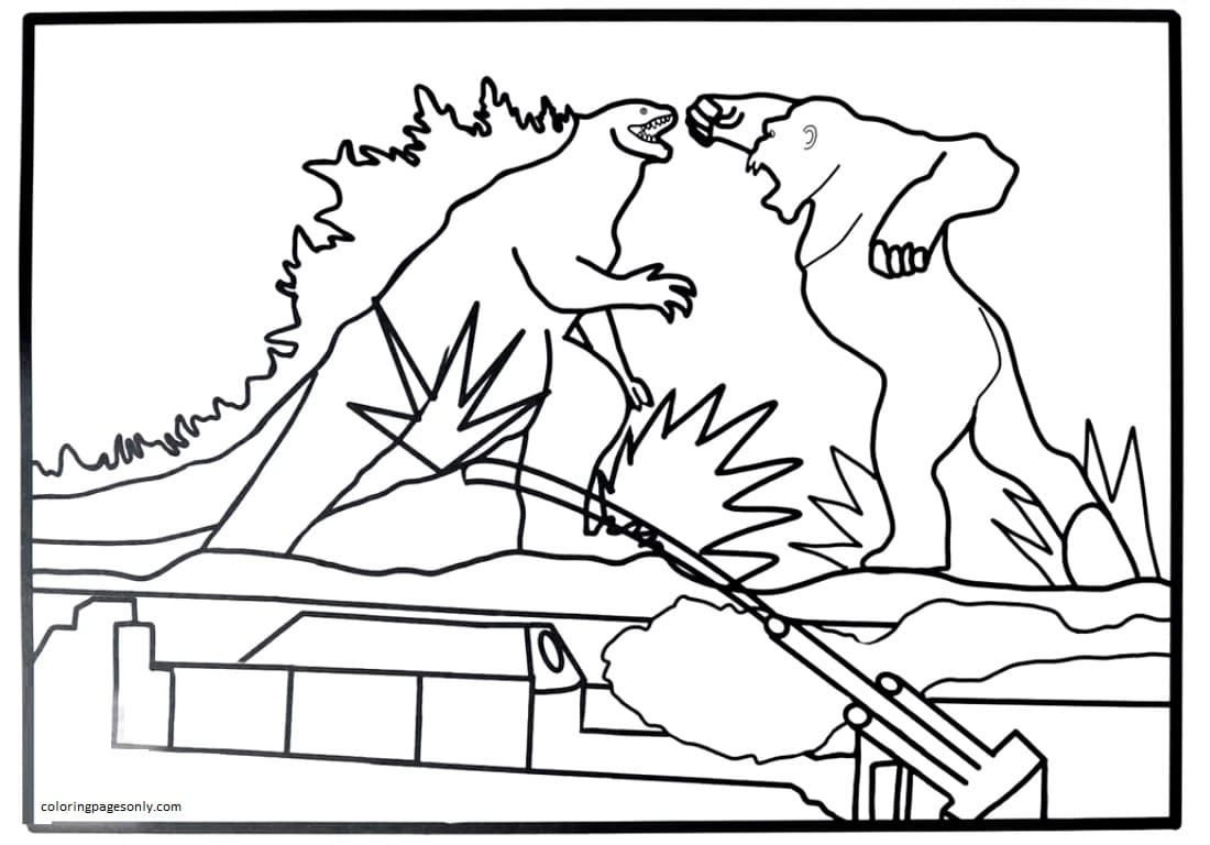 Godzilla Vs King Kong Coloring Pages