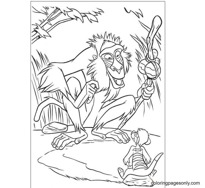 Lion King Coloring Pages Rafiki