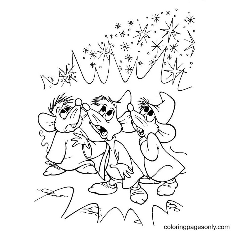 Birds And Mice Help Cinderella From Cinderella Coloring Pages