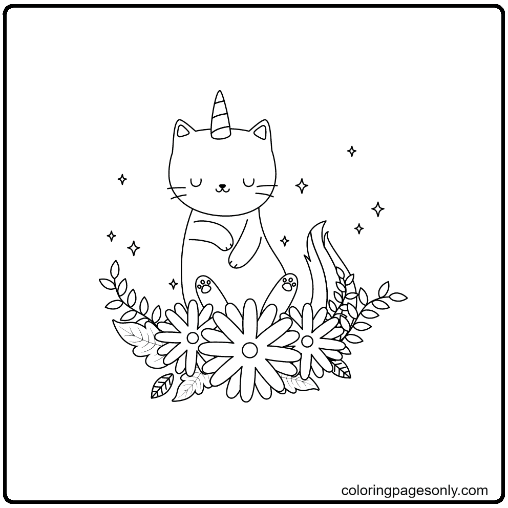 Cute Cat Unicorn Printable Coloring Pages Coloring Pages