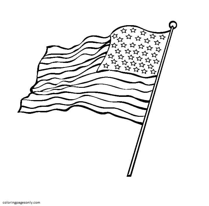 Waving Flag Coloring Page Free Printable Coloring Pages