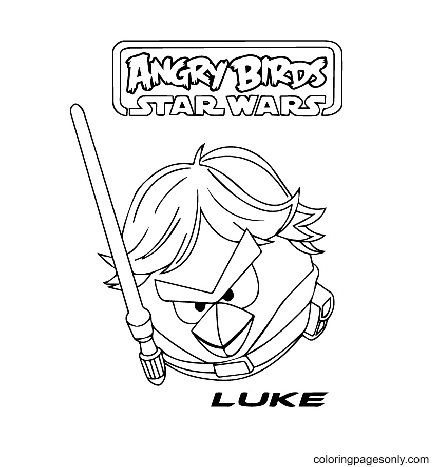Angry Birds Star Wars Coloring Pages Luke