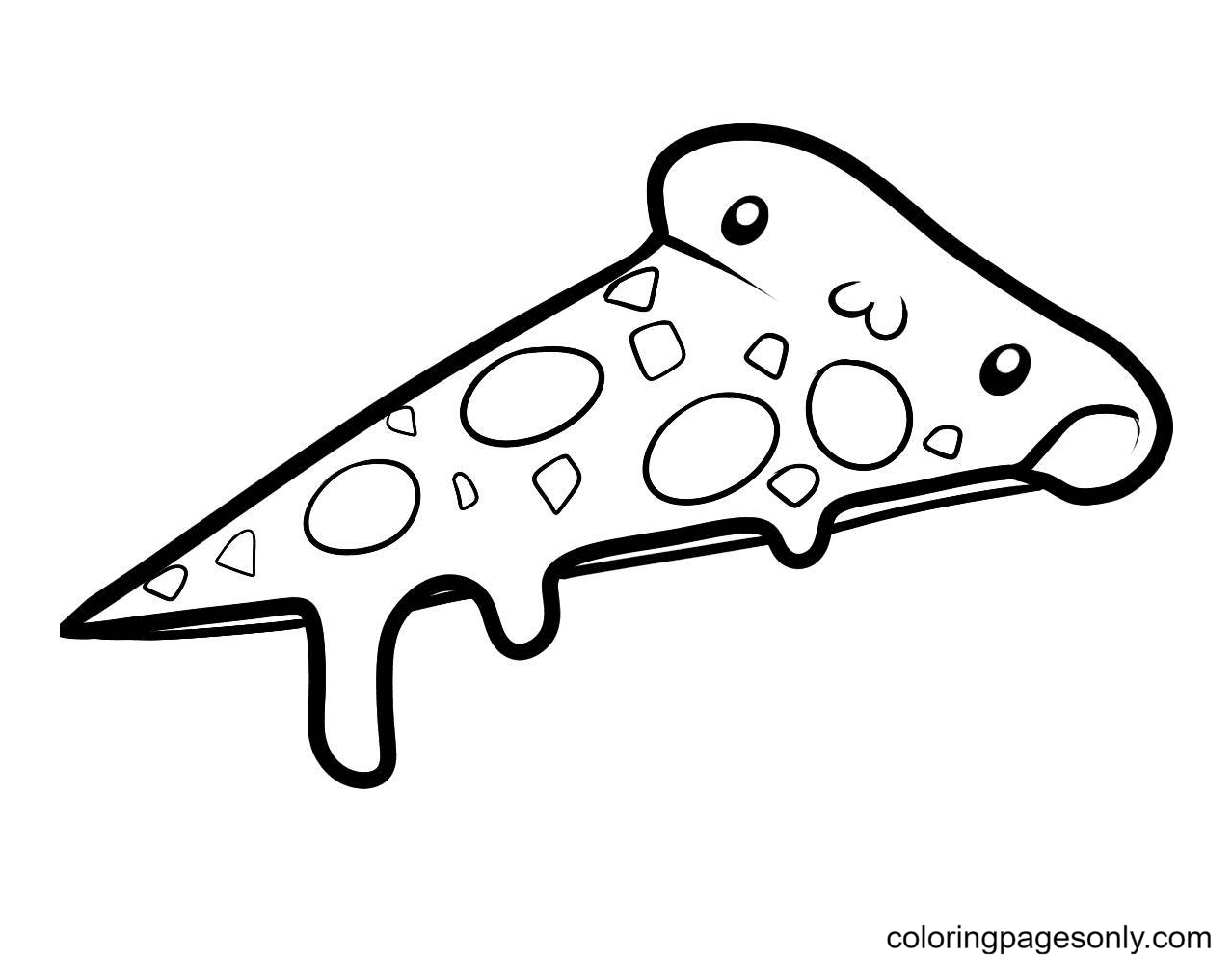 Cheesy Pizza Slice Coloring Page Free Printable Coloring Pages