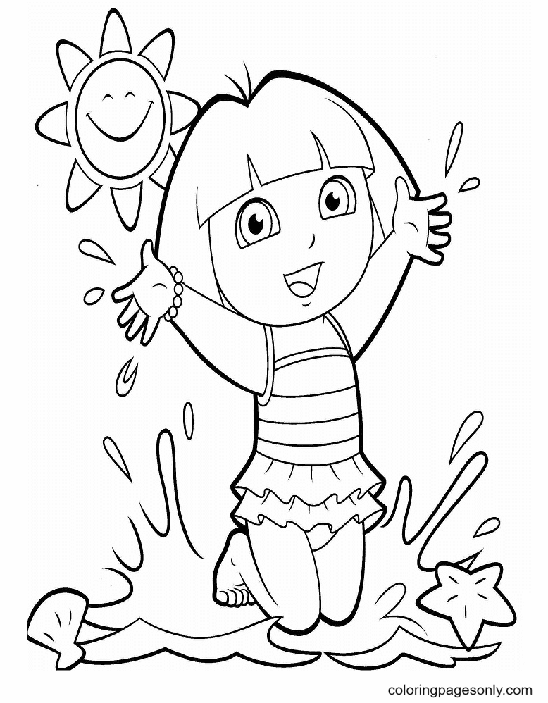 Dora Map Coloring Page