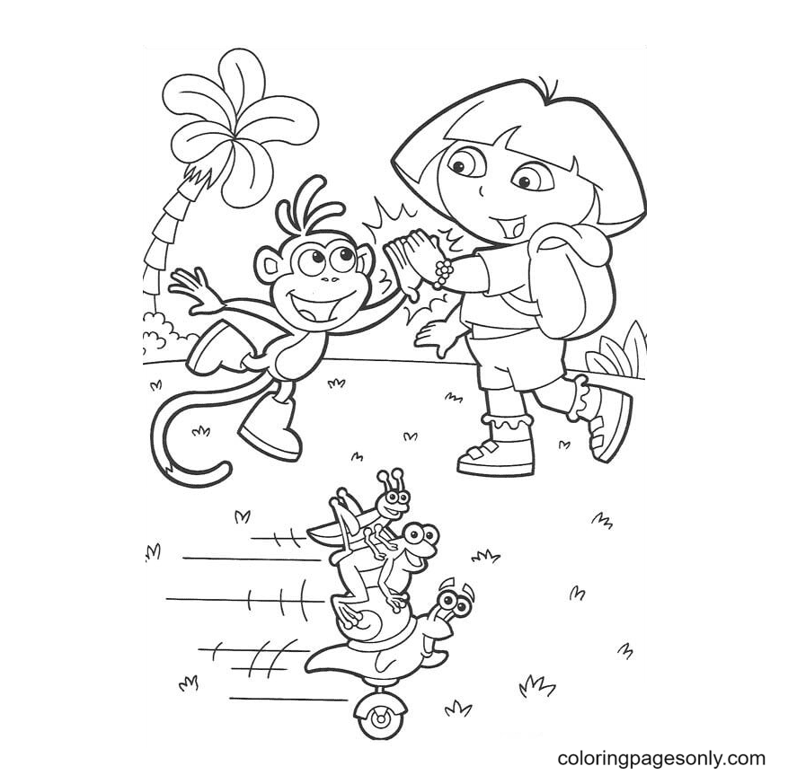 Dora The Explorer Boots Coloring Pages