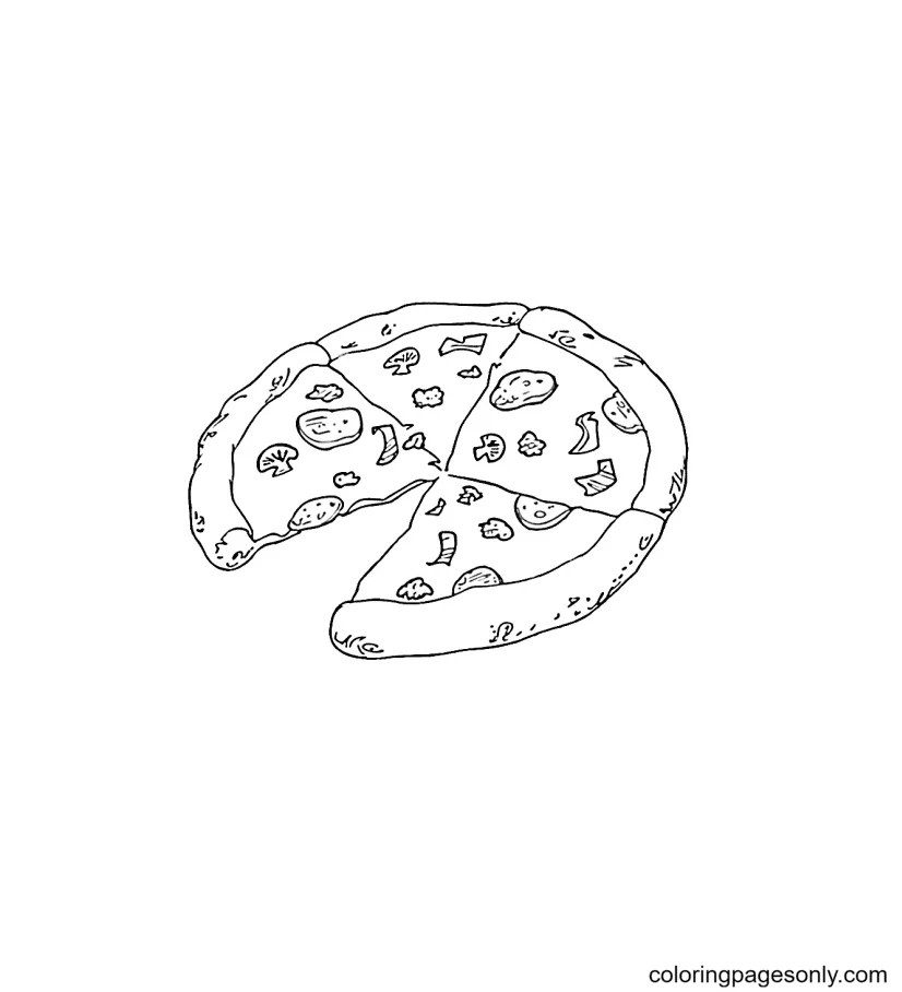Italian Pizza Coloring Page Free Printable Coloring Pages