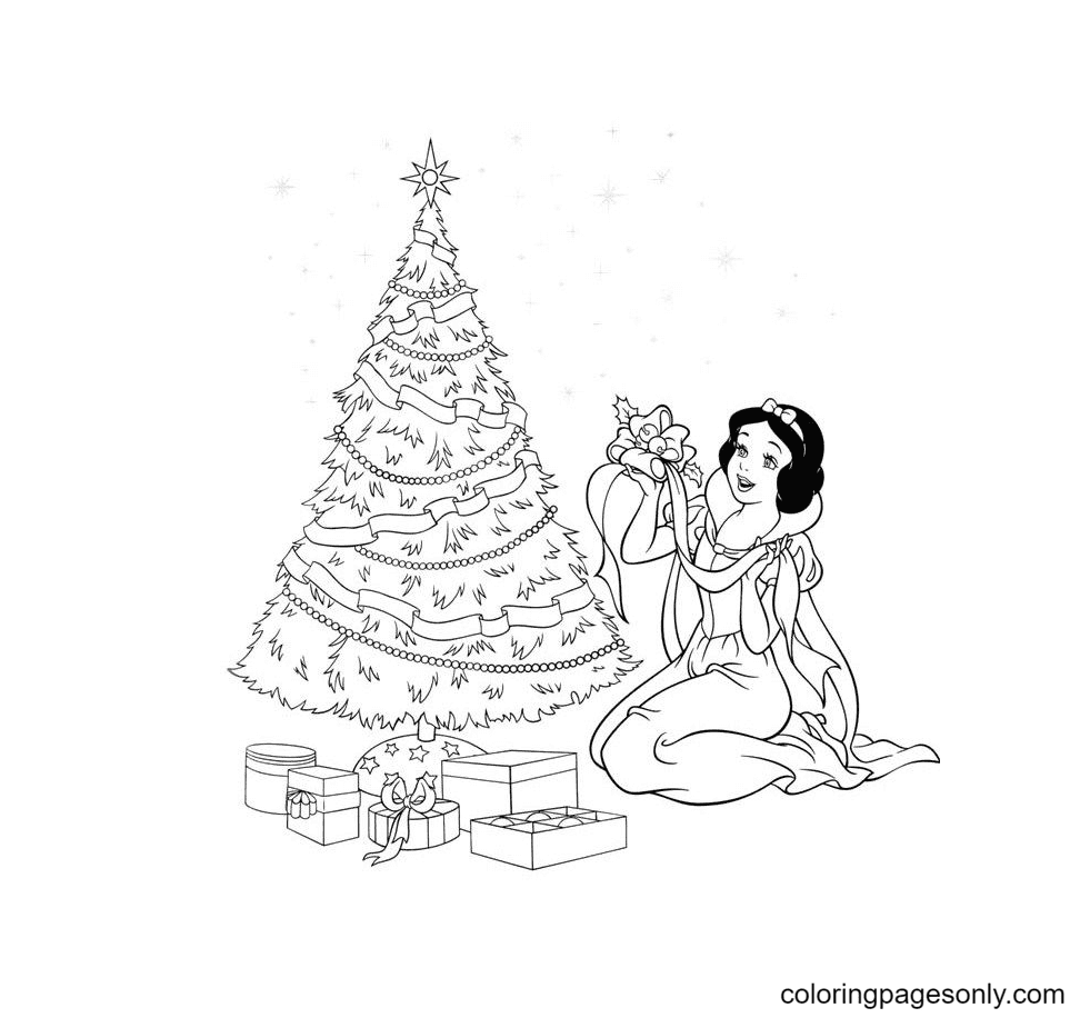 Snow White Christmas Coloring Pages