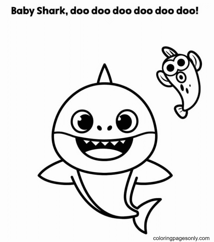 Cute Baby Shark Coloring Page Free Printable Coloring Pages