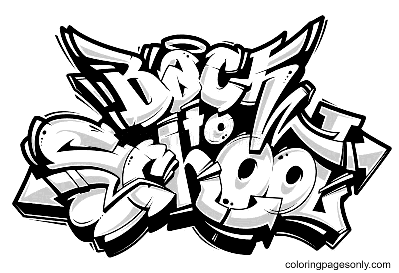 Skull Graffiti Coloring Pages