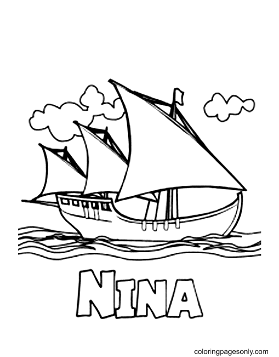 Columbus Three Ships Coloring Pages
