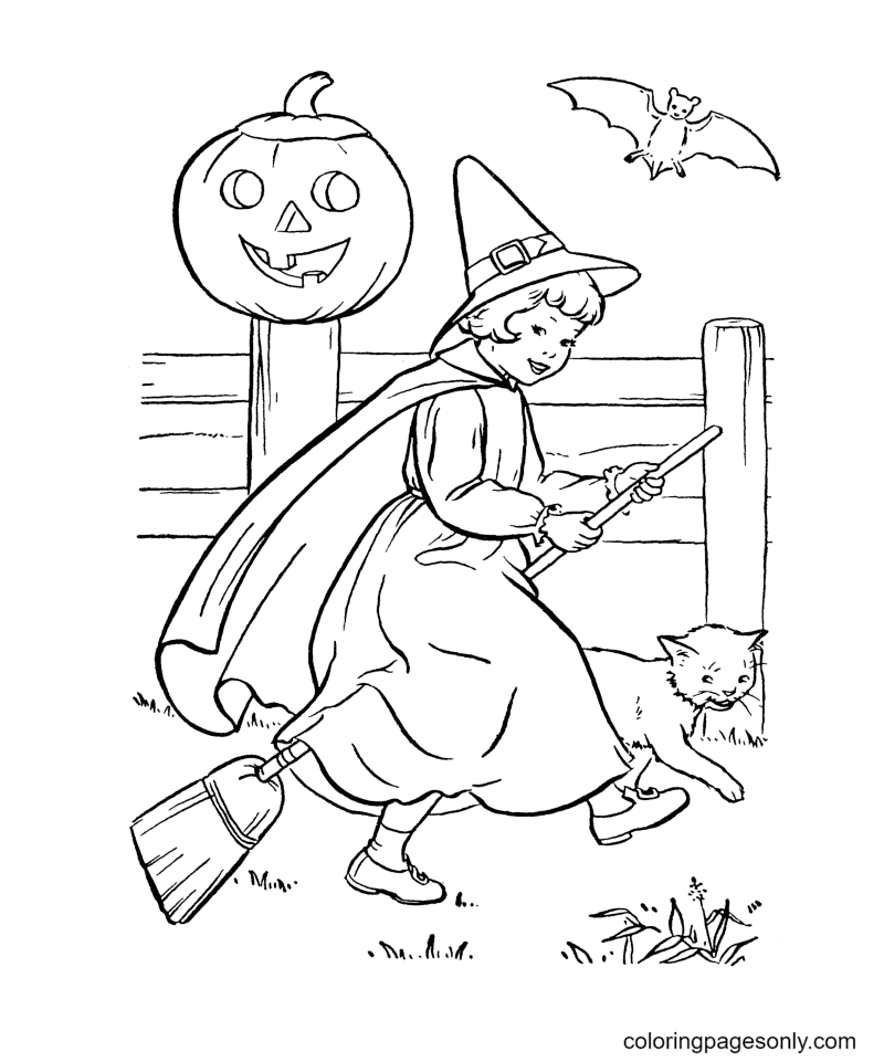 Halloween Witch 1 Coloring Page Free Printable Coloring Pages