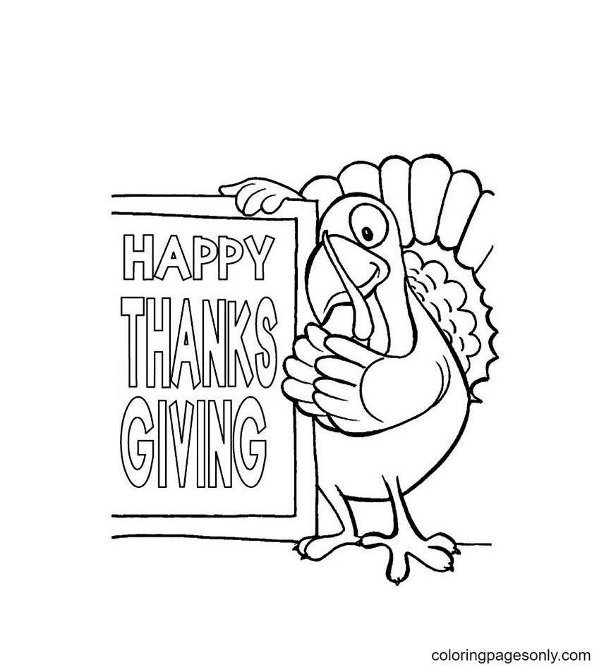 Happy Thanksgiving Turkey Coloring Pages I Am Thankful For Coloring