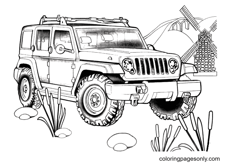 Free Printable Jeep Coloring Page - Free Printable Coloring Pages