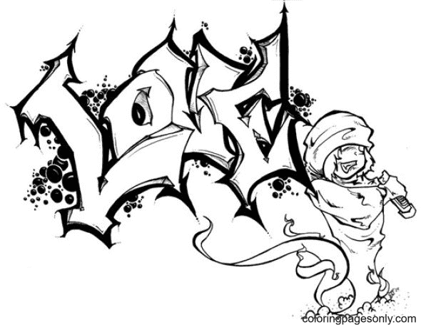 100 Free Printable Graffiti Coloring Pages