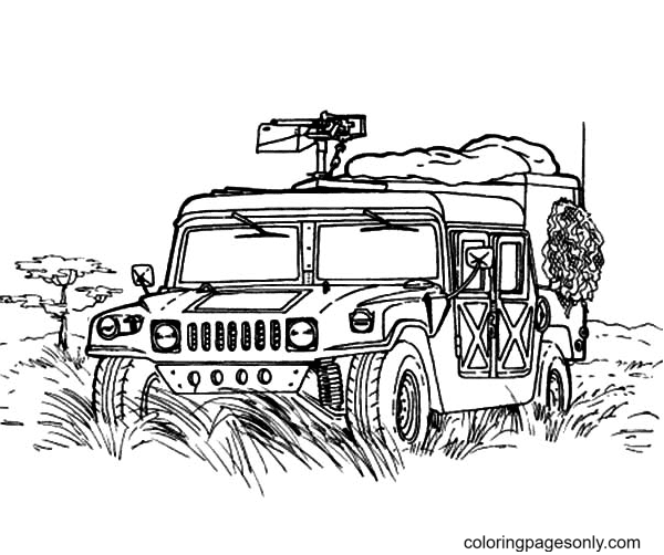 Army Jeep Coloring Pages