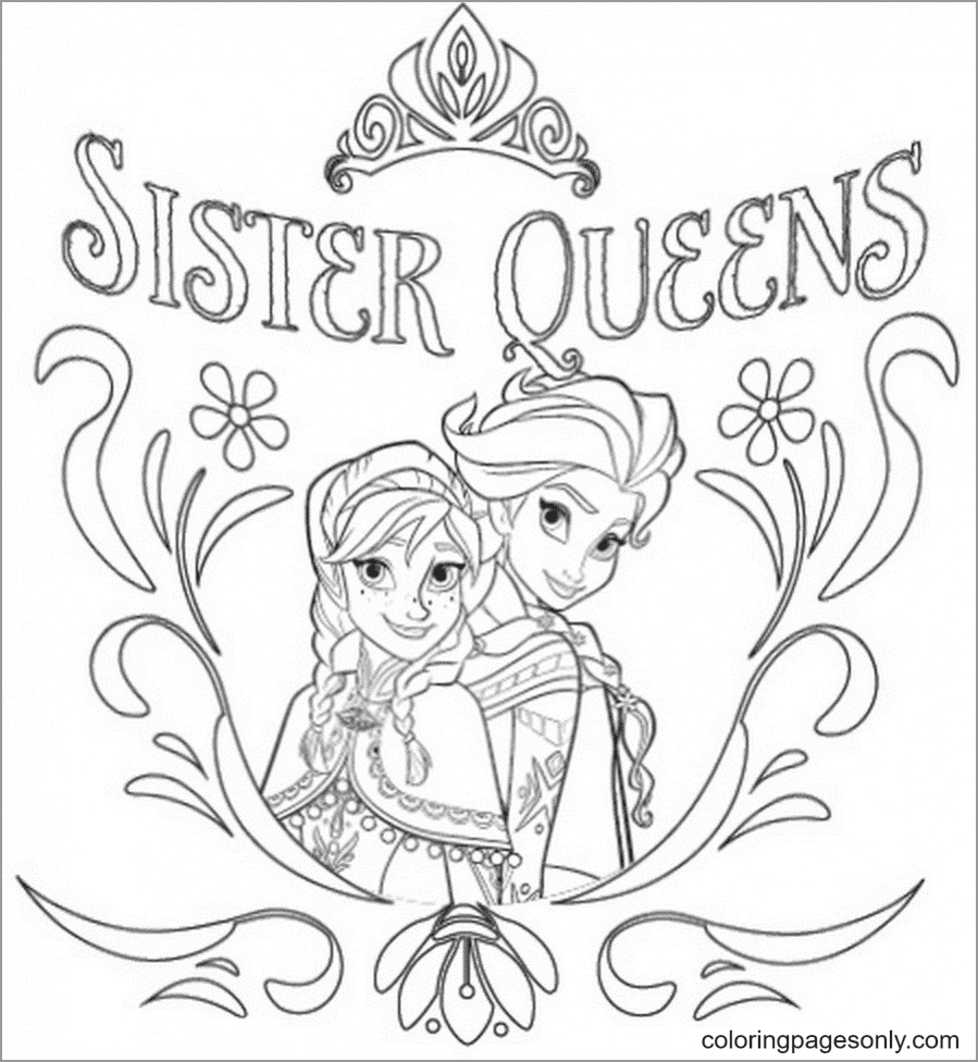 55 Elsa and Anna Coloring Pages
