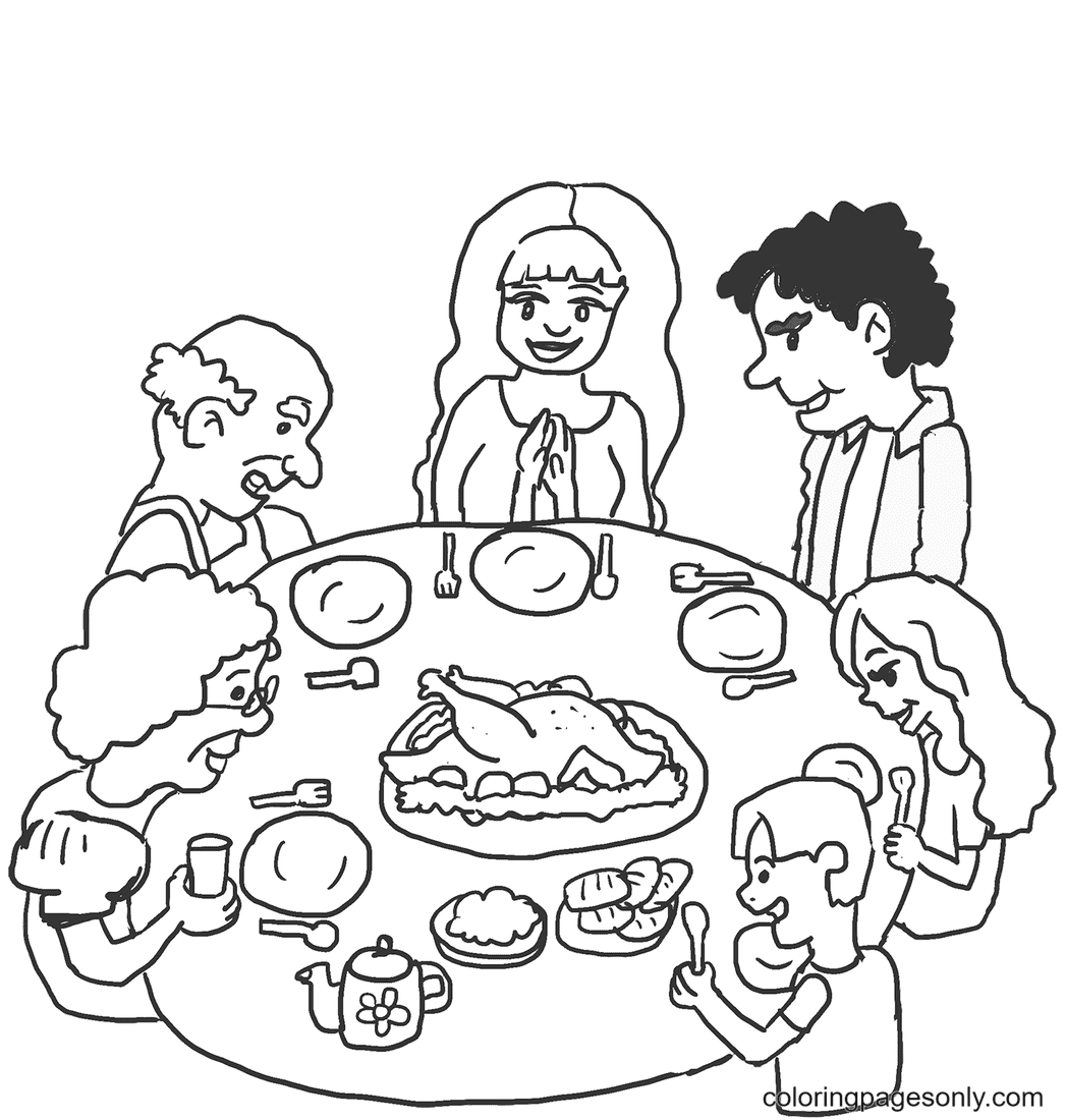 Thanksgiving Dinner Printable Coloring Page - Free Printable Coloring Pages