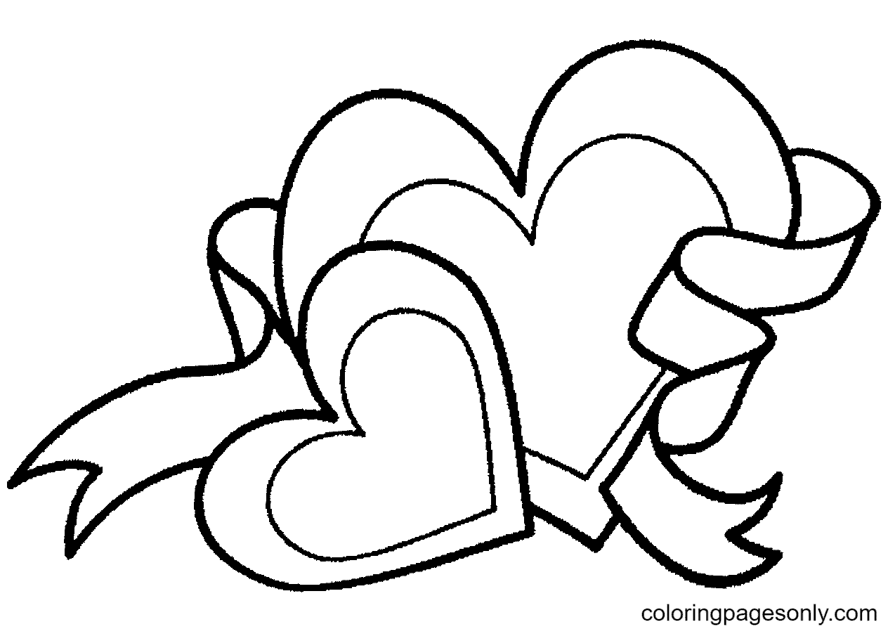 Two Hearts Coloring Page Free Printable Coloring Pages