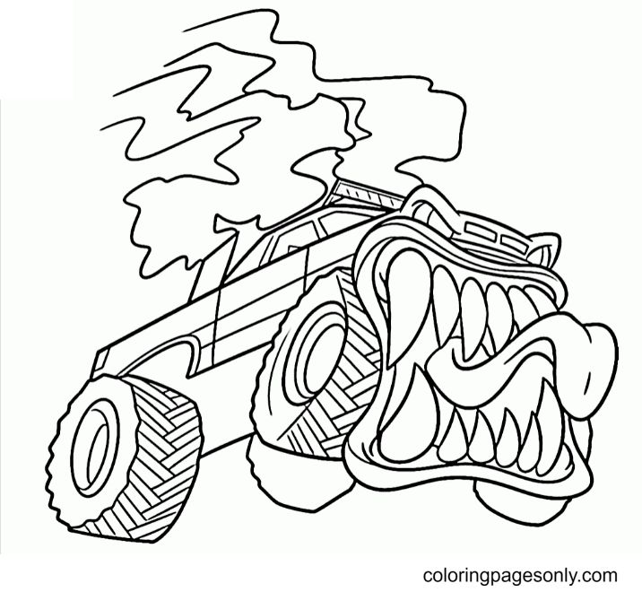 Big wheels monster truck Coloring Pages Monster Truck Coloring Pages