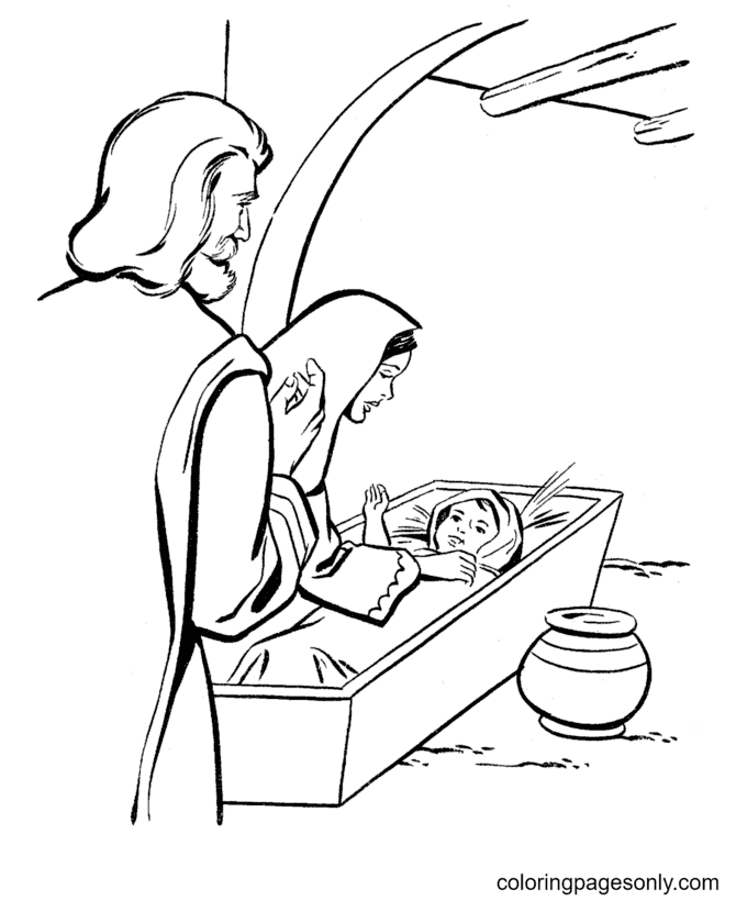 Coloring Pages Of Baby Jesus