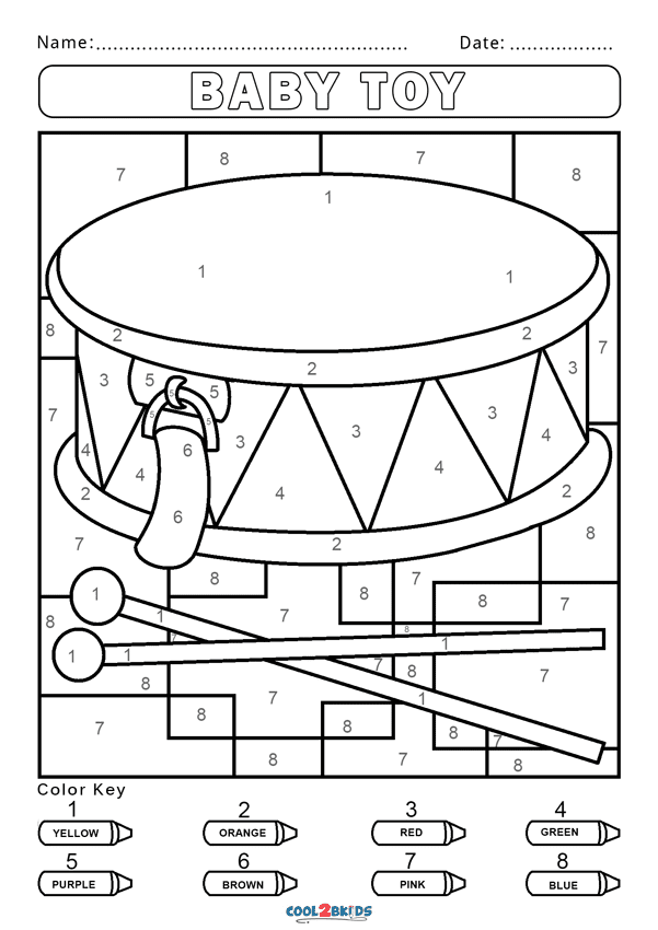 Deer Color by Number Coloring Page Free Printable Coloring Pages