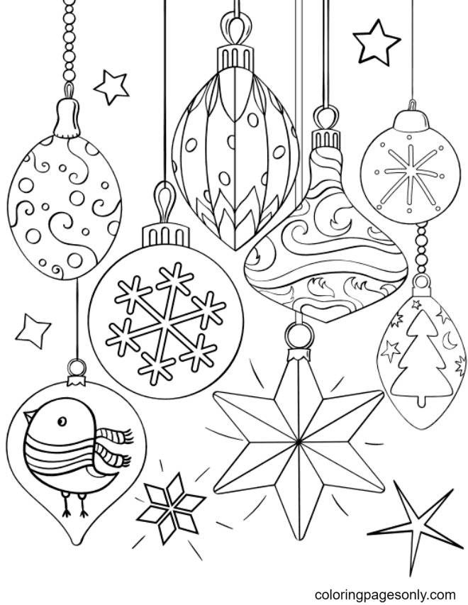 Desenhos de Decorações de Natal para Colorir Desenhos de Enfeites de