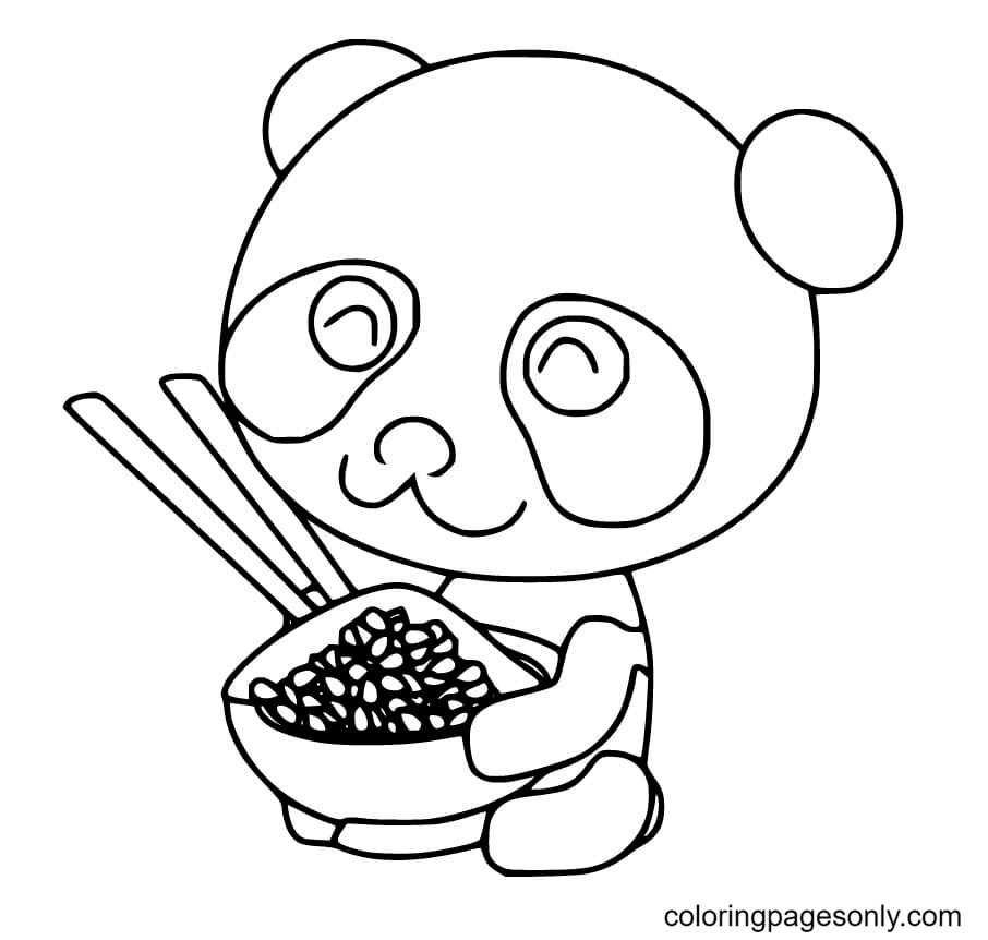 Cute Panda Coloring Page