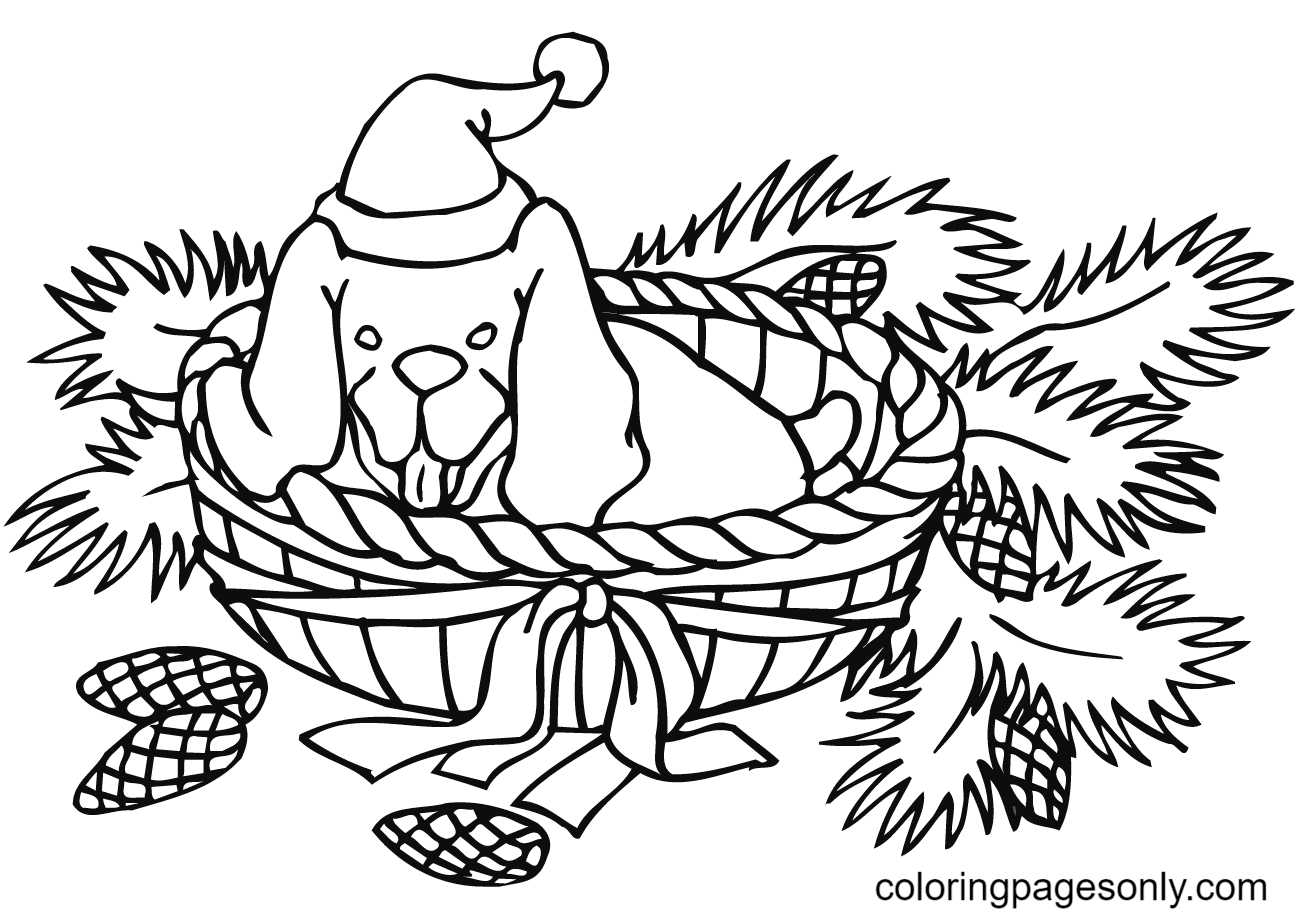 Dog Christmas Coloring Page Free Printable Coloring Pages