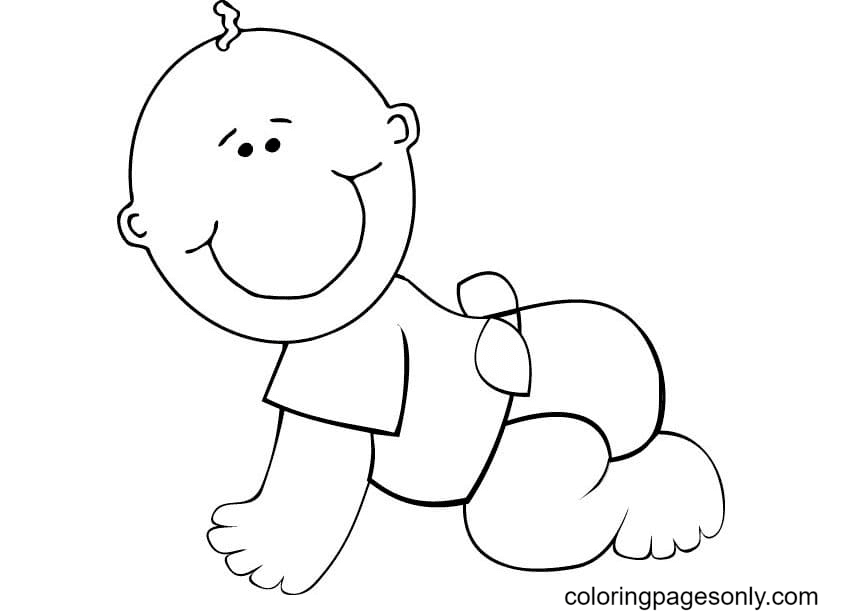 Baby Boy Coloring Page