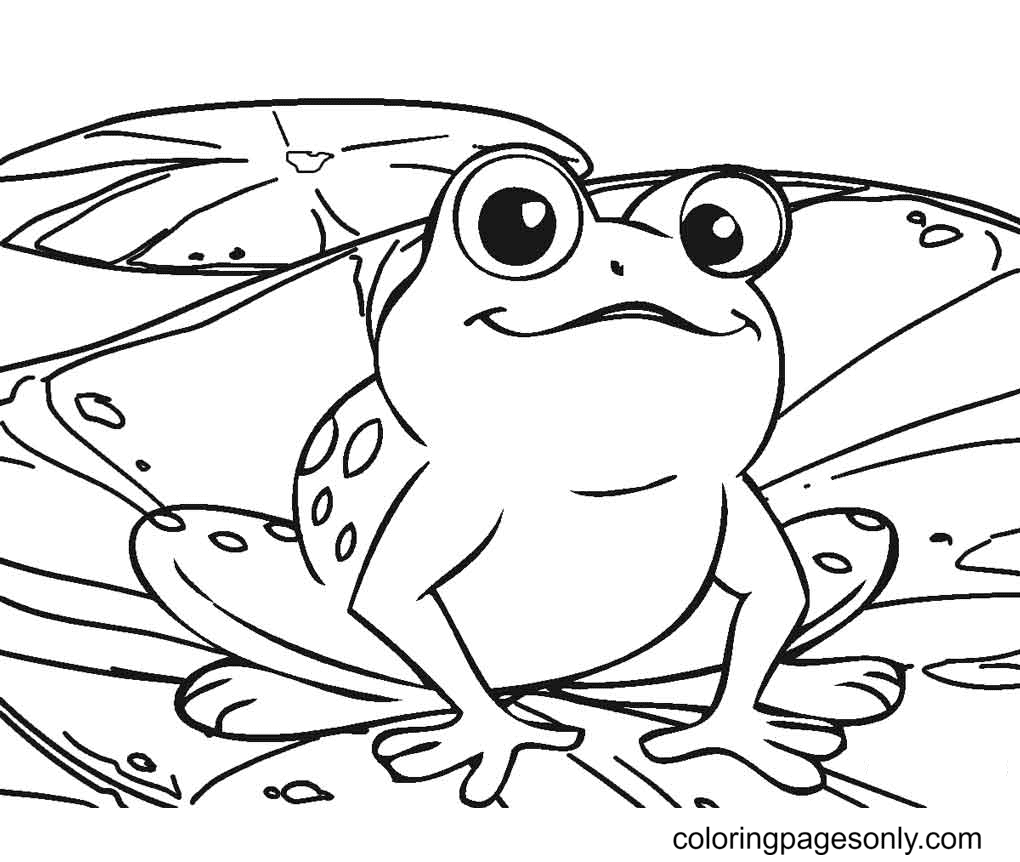 Frogs On Lily Pads Coloring Pages