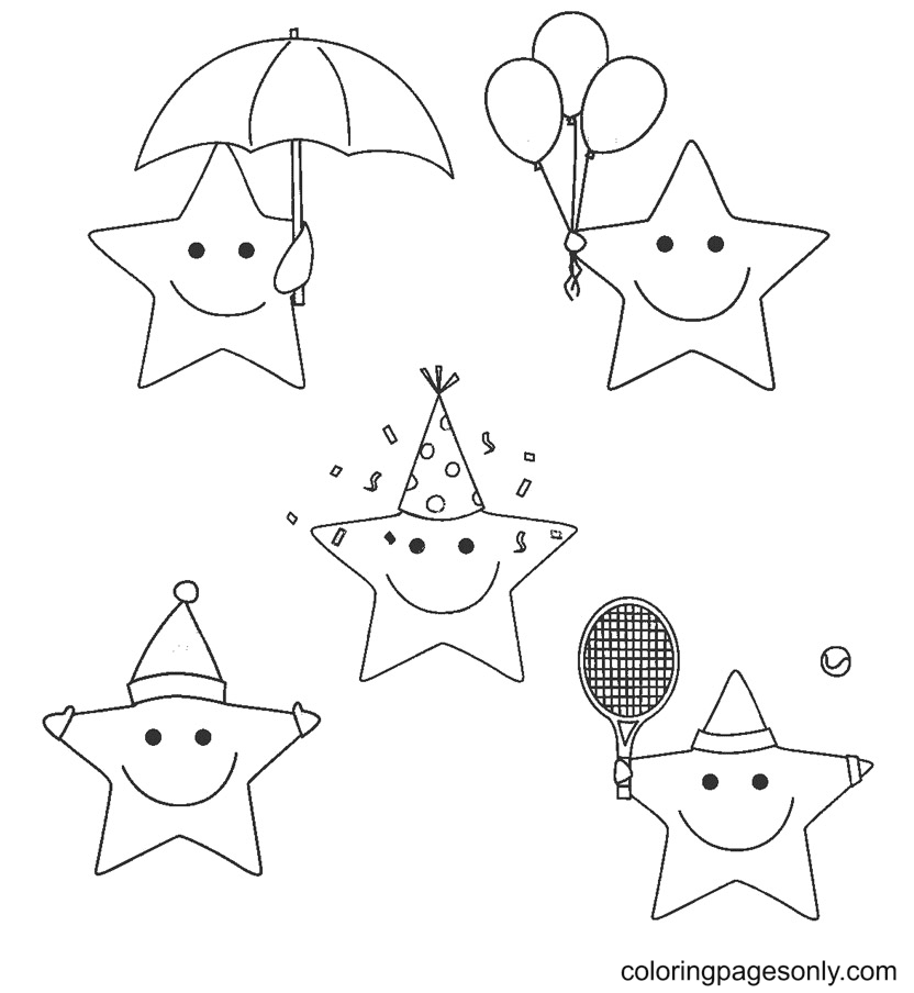 Five Stars Coloring Pages Star Coloring Pages Coloring Pages For