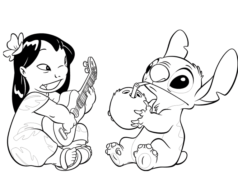Happy Lilo & Stitch Coloring Page Free Printable Coloring Pages