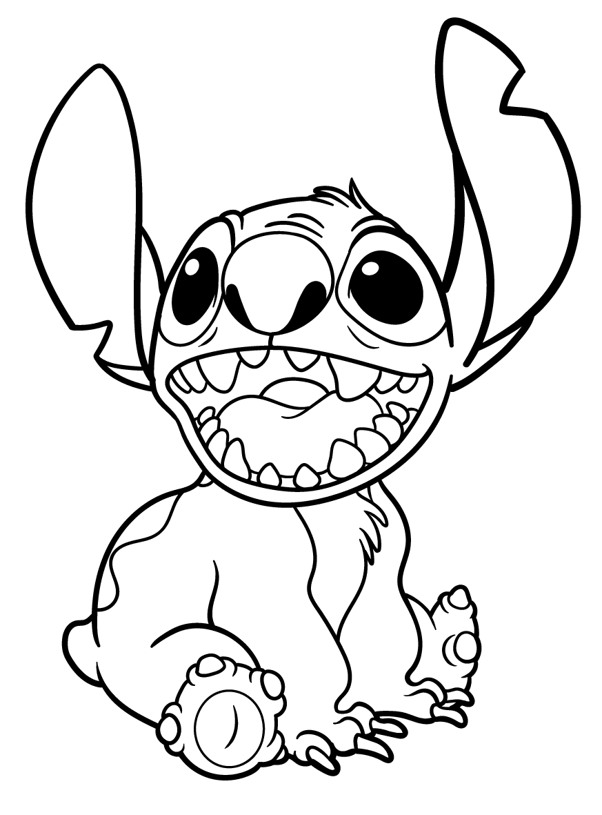 Lilo And Stitch Eating An Ice Cream Coloring Page Stitch Coloring