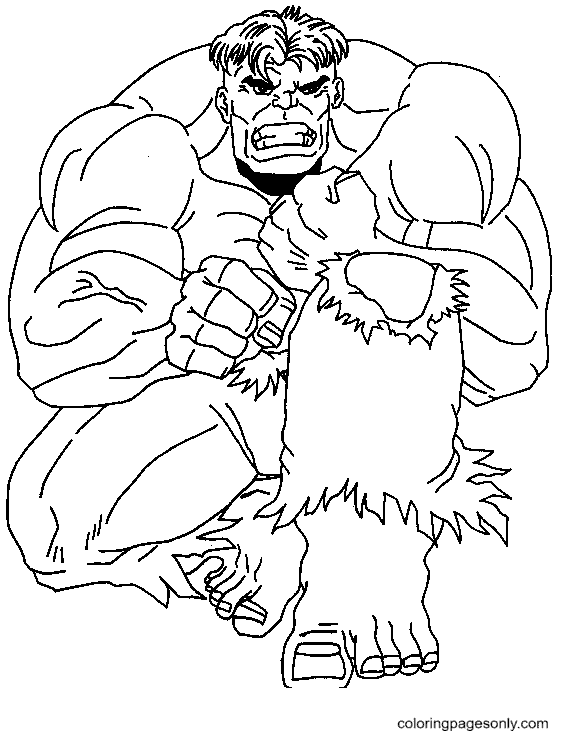 Incredible Hulk Superhero Coloring Page Free Printable Coloring Pages